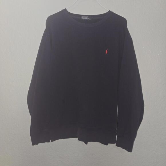 POLO RALPH LAUREN Crewneck Cotton Blend Pullover Navy Blue Sweatshirt Mens Sz XL - Picture 1 of 11
